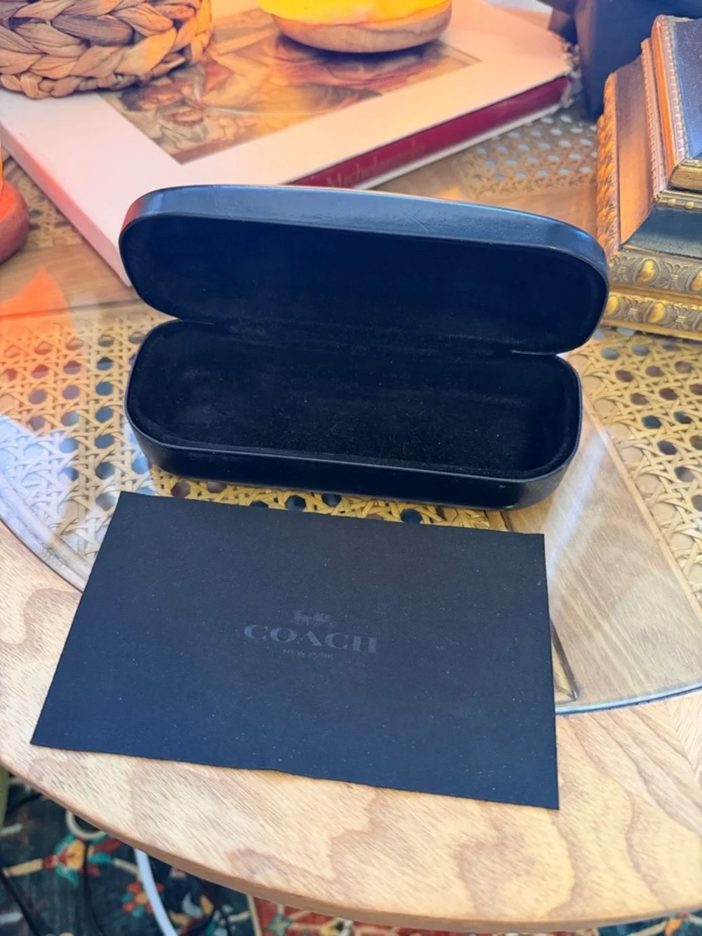 Coach Black Leather Eyeglass Case with Branded lense cloth